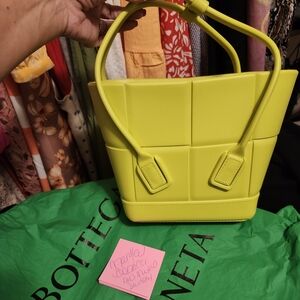 Bottega Veneta Rubber Intrecciato Arco Bag Kiwi